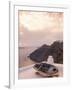 Boat at Sunset, Santorini, Greece-Walter Bibikow-Framed Photographic Print