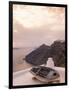 Boat at Sunset, Santorini, Greece-Walter Bibikow-Framed Photographic Print