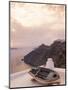 Boat at Sunset, Santorini, Greece-Walter Bibikow-Mounted Premium Photographic Print