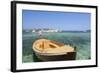 Boat at the Beach, Palau, Sardinia, Italy, Mediterranean, Europe-Markus Lange-Framed Photographic Print