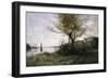Boat at the Edge of the Island-Jean-Baptiste-Camille Corot-Framed Giclee Print