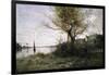 Boat at the Edge of the Island-Jean-Baptiste-Camille Corot-Framed Giclee Print