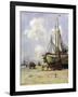 Boat Being Towed Towards Beach by Johan Akkeringa (1864-1942), Watercolour, 19th Century-null-Framed Giclee Print