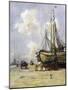 Boat Being Towed Towards Beach by Johan Akkeringa (1864-1942), Watercolour, 19th Century-null-Mounted Giclee Print