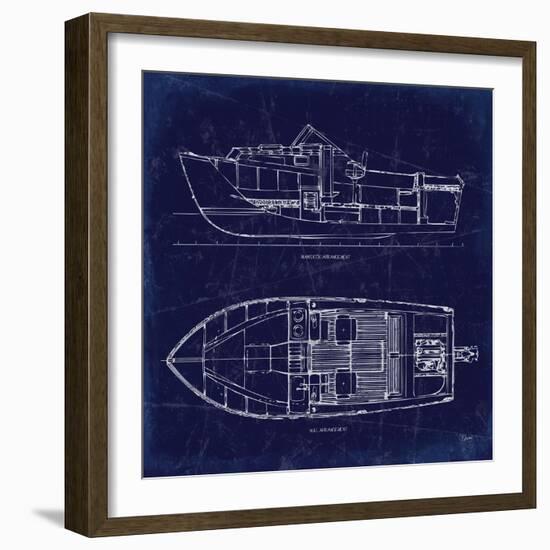 Boat Blueprint 2-Carole Stevens-Framed Art Print