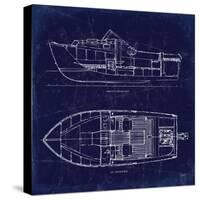 Boat Blueprint 2-Carole Stevens-Stretched Canvas