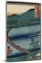 Boat Bridge at Toyama, Etchu_ Province, September 1853-Utagawa Hiroshige-Mounted Giclee Print