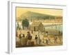 Boat-Bridge in Budapest-null-Framed Giclee Print