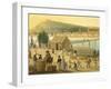 Boat-Bridge in Budapest-null-Framed Giclee Print