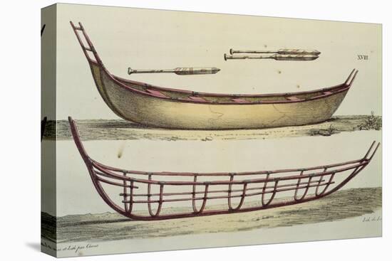 Boat Building Techniques for Rowing Boats on the Aleutian Islands from a New Voyage Round the World-Vincenzo Cabianca-Stretched Canvas