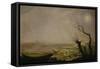 Boat caught in ice floes-Carl Gustav Carus-Framed Stretched Canvas