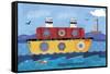 Boat Collage-Holli Conger-Framed Stretched Canvas