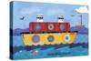 Boat Collage-Holli Conger-Stretched Canvas