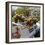 Boat Decorated with Potted Spring Blooms-Anna Miller-Framed Premium Photographic Print