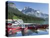 Boat Dock and Canoes for Rent on Emerald Lake, Yoho National Park,British Columbia-Howard Newcomb-Stretched Canvas