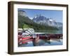 Boat Dock and Canoes for Rent on Emerald Lake, Yoho National Park,British Columbia-Howard Newcomb-Framed Photographic Print