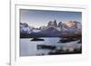 Boat Dock and Paine Mountains at Sunset, Torres Del Paine National Park, Patagonia-Eleanor Scriven-Framed Photographic Print