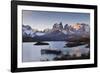 Boat Dock and Paine Mountains at Sunset, Torres Del Paine National Park, Patagonia-Eleanor Scriven-Framed Photographic Print