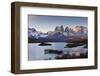 Boat Dock and Paine Mountains at Sunset, Torres Del Paine National Park, Patagonia-Eleanor Scriven-Framed Photographic Print