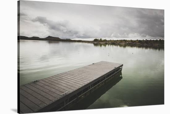 Boat Dock At Millsite Reservoir, Millsite State Park, Utah-Louis Arevalo-Stretched Canvas
