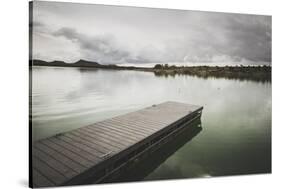 Boat Dock At Millsite Reservoir, Millsite State Park, Utah-Louis Arevalo-Stretched Canvas