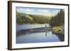 Boat Dock on Lake in Northwest-null-Framed Art Print