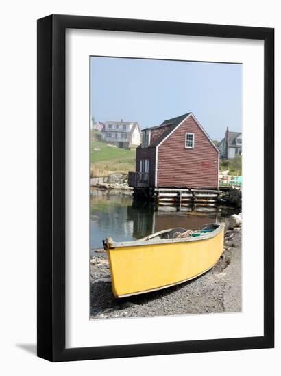 Boat & Dock Peggy's Cove NS-null-Framed Art Print