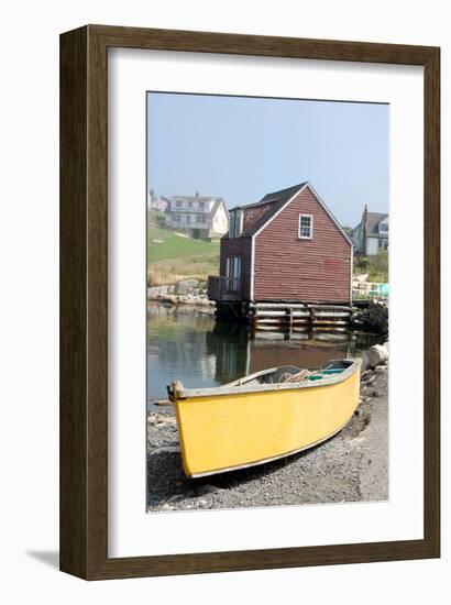 Boat & Dock Peggy's Cove NS-null-Framed Art Print