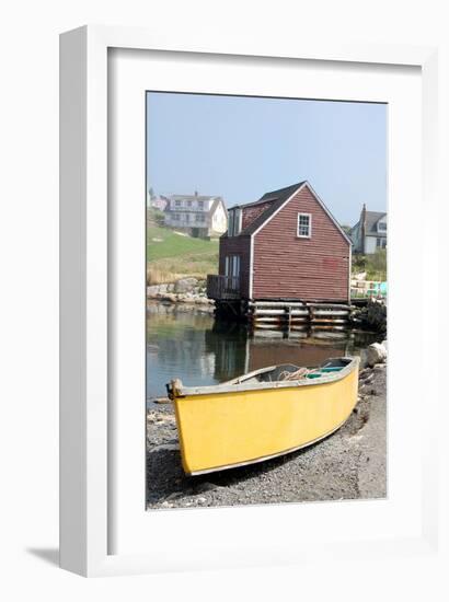 Boat & Dock Peggy's Cove NS-null-Framed Art Print