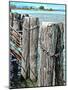 Boat Dock Pilings at Sant Arcangelo Umbria-Dorothy Berry-Lound-Mounted Giclee Print