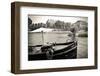 Boat Docked Along the Seine River, Paris, France-Russ Bishop-Framed Photographic Print