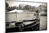 Boat Docked Along the Seine River, Paris, France-Russ Bishop-Mounted Photographic Print