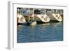 Boat docks and boats at Indiana Dunes, Indiana, USA-Anna Miller-Framed Photographic Print