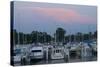 Boat docks at sunset, Indiana Dunes, Indiana, USA-Anna Miller-Stretched Canvas