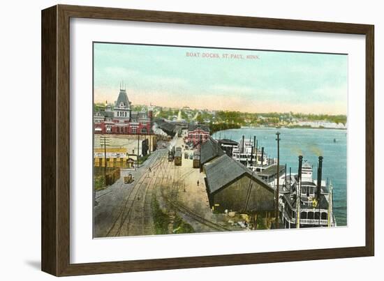 Boat Docks, St. Paul, Minnesota-null-Framed Art Print