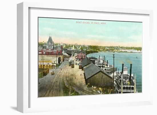 Boat Docks, St. Paul, Minnesota-null-Framed Art Print