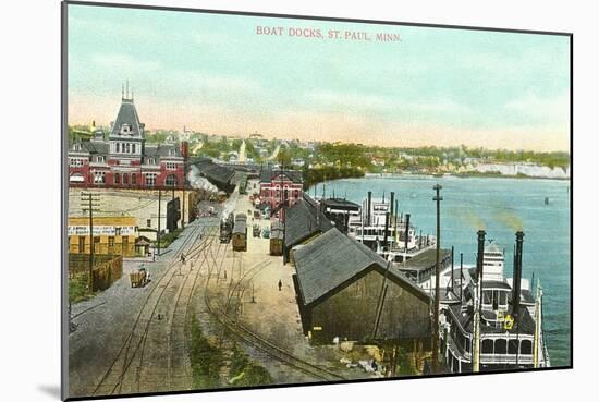 Boat Docks, St. Paul, Minnesota-null-Mounted Art Print