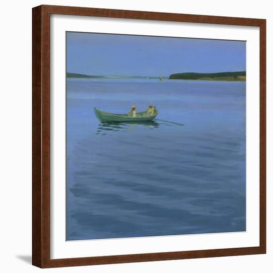 Boat Excursion on an Idyllic Lake-Harald Slott-Möller-Framed Giclee Print