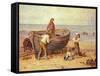 Boat, Figures and Sea-Myles Birket Foster-Framed Stretched Canvas