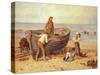 Boat, Figures and Sea-Myles Birket Foster-Stretched Canvas