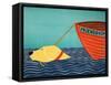 Boat Friendship Yellow-Stephen Huneck-Framed Stretched Canvas