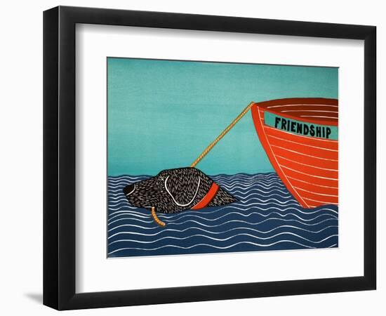 Boat Frienship Black-Stephen Huneck-Framed Premium Giclee Print