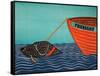 Boat Frienship Black-Stephen Huneck-Framed Stretched Canvas