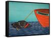 Boat Frienship Black-Stephen Huneck-Framed Stretched Canvas