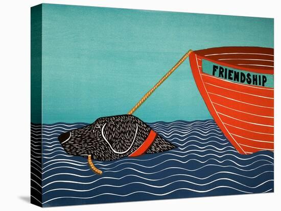 Boat Frienship Black-Stephen Huneck-Stretched Canvas