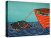 Boat Frienship Black-Stephen Huneck-Stretched Canvas