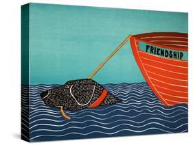 Boat Frienship Black-Stephen Huneck-Stretched Canvas