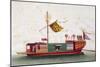 Boat from Eastern Seas of China, Painted on Silk by Unknown Artist, 19th Century-null-Mounted Giclee Print