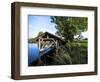 Boat Garage in the Schwaigfurt Pond Bad Schussenried, Baden-WŸrttemberg, Germany-Markus Leser-Framed Photographic Print