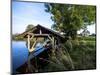 Boat Garage in the Schwaigfurt Pond Bad Schussenried, Baden-WŸrttemberg, Germany-Markus Leser-Mounted Photographic Print